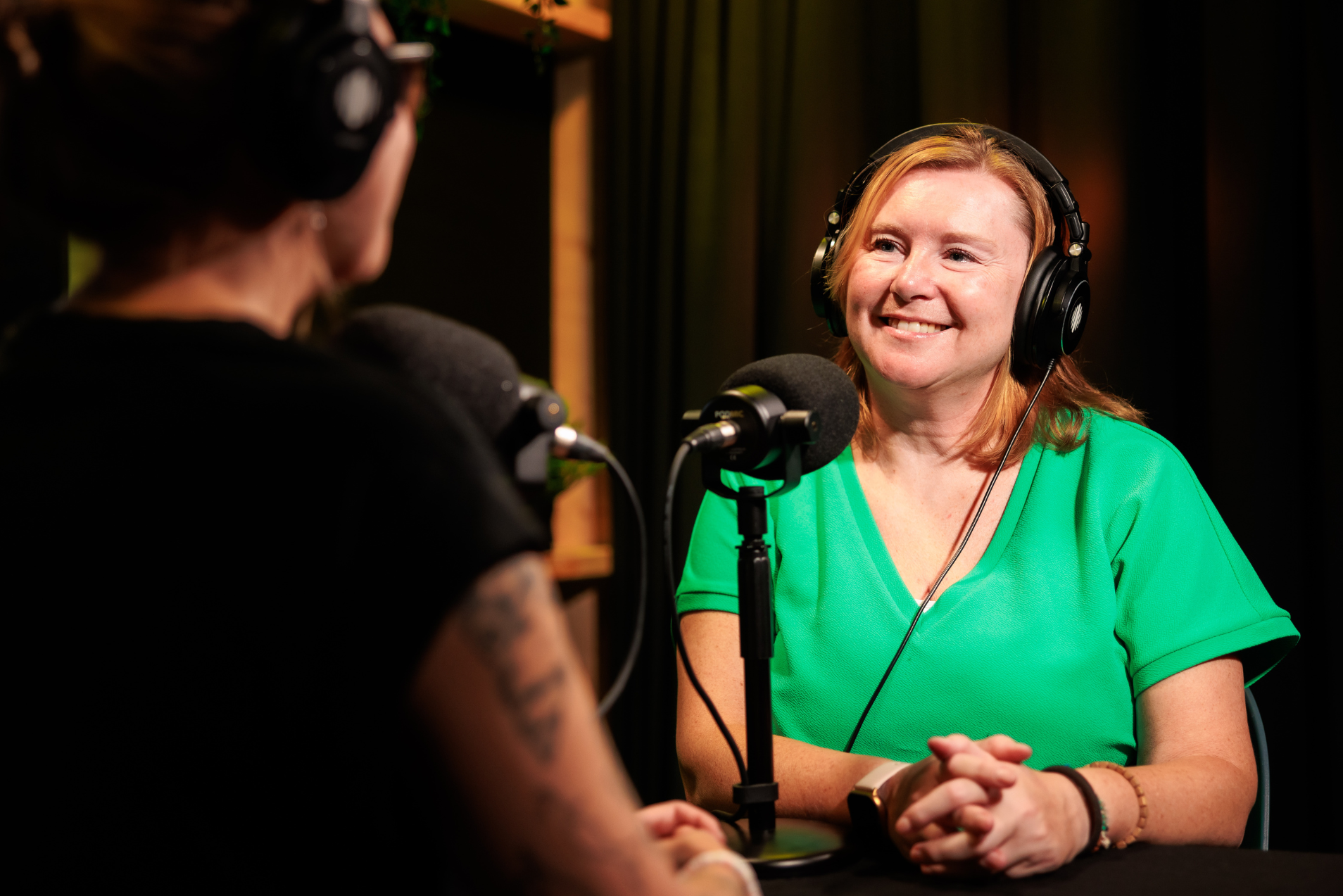 Podcasting met twee personen